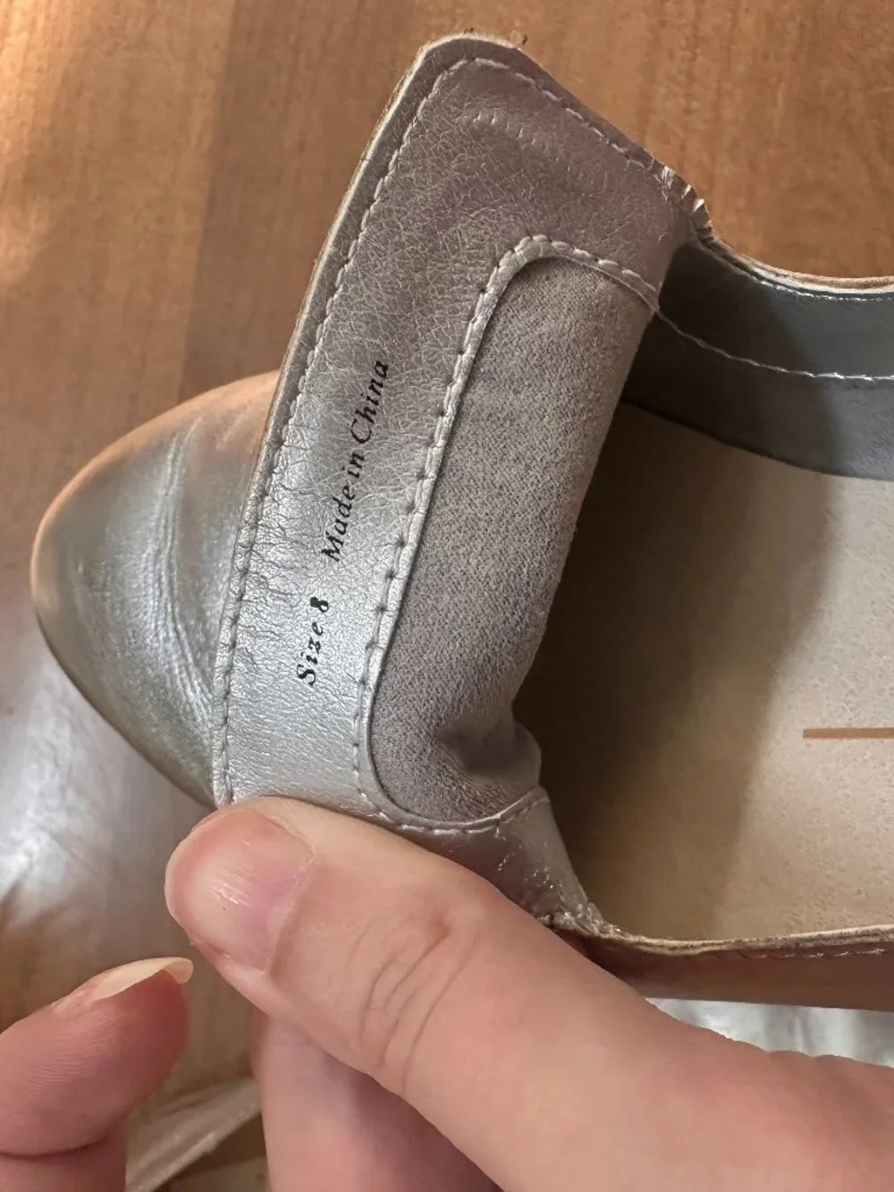 Dolce Vita Leather Loafers in Silver Metallic